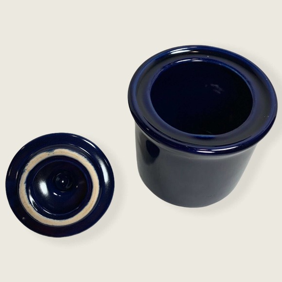 Newcor Stoneware Sugar And Creamer Set Cobalt Blue China Mid Century Modern - Picture 11 of 12